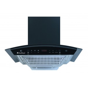 Bright Auto BK 60 cm 1150 m³/HR Suction, Autoclean ,Curved Glass Kitchen Chimney With LED Lamp, Conical Filters (Black)