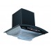 Bright Push 60 cm 1150 m³/HR Curved Glass Kitchen Chimney With LED Lamp & Digital Display, Conical Filters (Black)