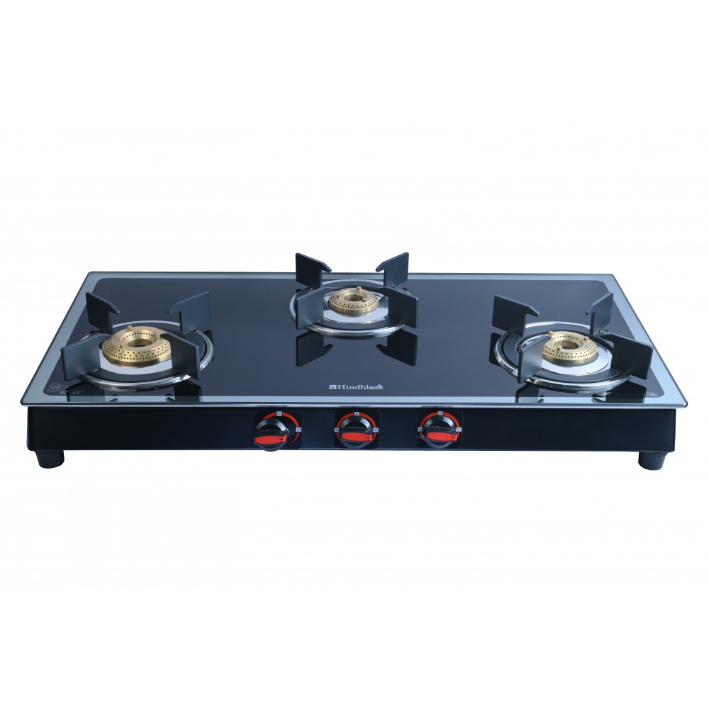 Hindblaze Glory 3B Bk, Heavy Bass Burner With Super Heavy Pen Support Stainless Steel, Glass Manual Gas Stove