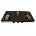 Hindblaze Super 3B Bk, Heavy Brass Burner With Spill Tray Stainless Steel, Glass Manual Gas Stove