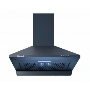 Spirit F/L 60 cm 1100 m3/h Suction, Filterless, Oil Collector Pyramid Wall Mounted Kitchen Chimney With Push Button Control (Black)