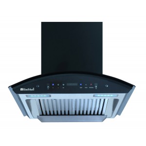 Titanium Auto 60 cm 1400 m3/h Suction Capacity  Hand Sensor, Touch Control, 3G Heat Auto Clean With 11 Degree Baffle Filter Wall Mounted Kitchen Chimney